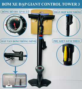 Bơm Xe Đạp GIANT Control Tower 3 Bơm Sàn Đồng Hồ