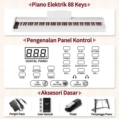 Benston Music-Keyboard elektronik digital keyboard elektronik 88 tombol keyboard elektronik khusus pengajaran pemula keyboard dinamik koneksi Bluetooth
