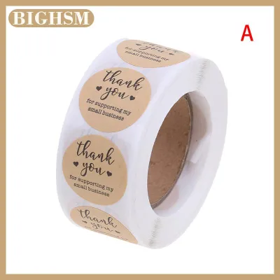 BIGHSM สติกเกอร์ขอบคุณเทศกาลคราฟท์สติกเกอร์ตกแต่งแท็กสติกเกอร์ซองจดหมาย
