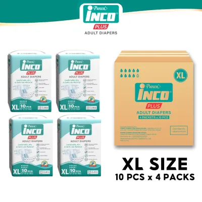 [Bundle Deals] Pureen INCO Plus Adult Diapers Tape (10 pcs x 4 packs)