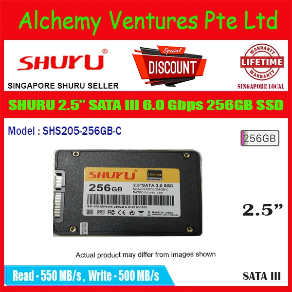 SHURU SATA iii 256GB SSD Read Speed-550, Write Speed