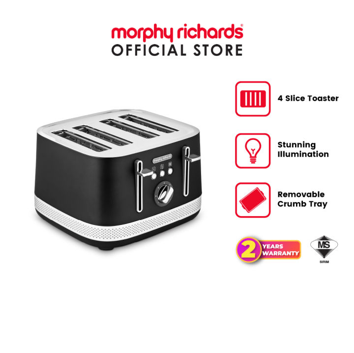 Morphy Richards Illumination 4 Slices Toaster (Black) 248020 Lazada