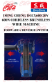 DONGCHENG DCA DCCX600 20V 600N CORDLESS BRUSHLESS WALL PIPE AUTO WIRE CABLE THREAD PULLING TIGHETENING MACHINE ADCX600. 