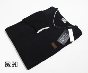 sweater baju rajut pria kerah V tangan panjang polos garis outer rajutan V neck slim fit all size reguler dewasa terbaru