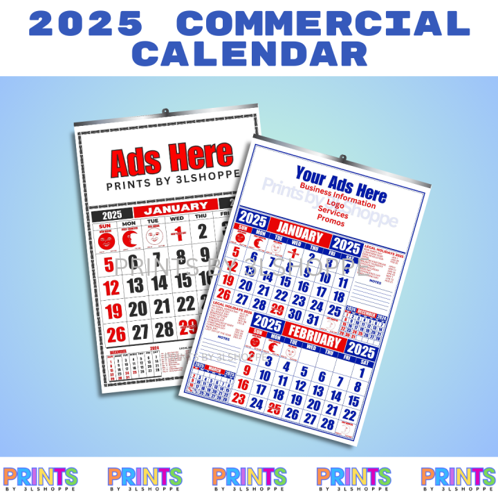 2025 Customized 6 Pages Commercial Calendar Personalized with Layout for Header/Design for