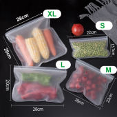 🇸🇬【SG stock】Silicone Food Storage Bag Reusable Freezer Bag Containers Leakproof Stand Up Zip Shut Bag Fresh-keeping Bag Kitchen Organizer