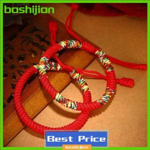 bashijian กำไลข้อมือนำโชคแบบธิเบตสำหรับทั้งชายและหญิงกำไลข้อมือแบบคิงคองมีปมสีแดงสำหรับผู้ชายและผู้หญิง