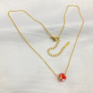 Kalung Titanium Bola Wanita Anti Karat Aksesoris Perhiasan Simple Necklane 133-KT