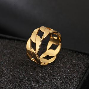 Cincin Pria Cowok Keren Titanium Anti Karat Model Rantai Full
