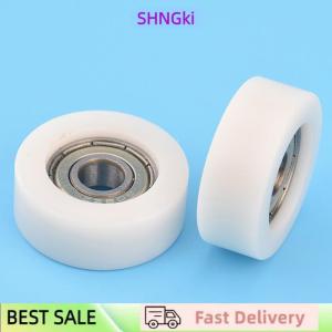 SHNGki 1pc 8x32x12mm Embedded 608zz Bearing Wrapped Rubber POM Nylon Bearing Pulley Flat Roller Pulley Wheel