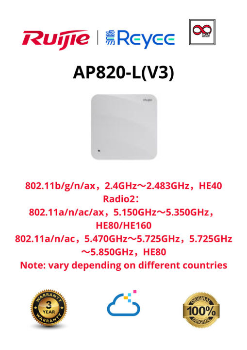 Ruijie RG-AP820-L(V3) WiFi 6 AX3000 Wall/Ceiling Indoor Access Point