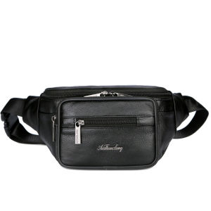 ความจุที่ใหญ่กว่าหนังแท้กระเป๋าคาดเอวชายCowhideกระเป๋าคาดหน้าอกมัลติฟังก์ชั่กระเป๋ากีฬากระเป๋าสะพายข้างกลางแจ้งRunขอ