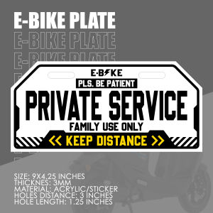 E-BIKE PLATE (9X4.25 INCHES EBIKE PLATE ACRYLIC)