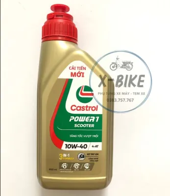 Dầu Nhớt Xe TAY GA CASTROL POWER-1 SCOOTER 10W40 800ml ( 0.8L)