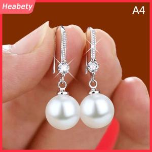 Heabety Trang sức cho nữ bông tai ngọc trai hình giọt nước bông tai ngọc trai trắng đỏ dáng tròn và bầu dục quà tặng đám cưới đính hôn ngày Valentine