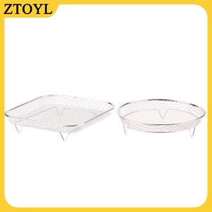 ZTOYL 1PC Nồi chiên không khí giá Stackable Nướng Giá thép không gỉ Nướng Giỏ chống dính Airfryer khay dây giá Giỏ nhà bếp tiện ích