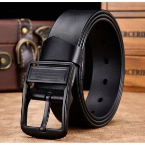BGS-056 Sabuk kulit sapi  sapi 2 lapisan korea fashion Gaya kancing pin klasik importIkat Pinggang pria  belt