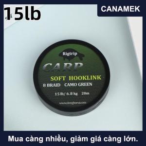 【CANAMEK】 20m cá chép dây câu mềm móc liên kết tráng bện linh hoạt cá chép lãnh đạo cho mở nước câu cá