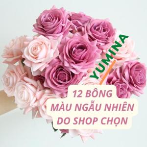 Bó 12 Hoa Hồng Phủ Sáp Đẹp Như Thật Mềm Mịn Hoa Lụa Cao Cấp Hoa Hồng Giả Trang Trí Nhà Cửa Decor Hoa Cưới