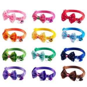 HCM* Vòng cổ Nơ chấm bi cho mèo gắn chuông nhiều màu siêu đẹp