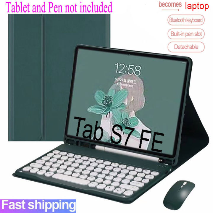 Galaxy Tab S7 FE Case With Keyboard For Samsung Galaxy Tab S7 FE 12.4