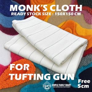 kain monks cloth/Tufting cloth /kain punch needle/cotton tufting fabric Ready stock 150x150cm