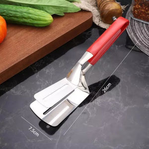 Anti-Scald Stainless Steel Frying Shovel Clip Fried Fish Steak Shovel Fried Food Tongs Spatula Tong Cooking Tools