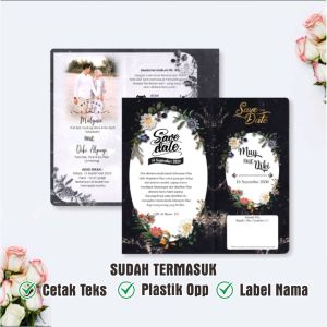 50 Pcs Cetak Undangan Pernikahan Murah Rustik Rizki 28 Bisa COD Free Plastik opp dan Label nama