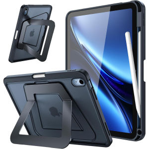 Multi-Angle Aluminum Kickstand Case for iPad 11th Generation Case A16 2025Pencil Holder Translucent Frosted Hard Back Protective Shockproof Case for iPad Air 11 2025 2024Pro 11 2024 2022 2021 2020Air 5 4iPad 10th 9th 8th 7th GenMini 7 6Air 13Pro 13