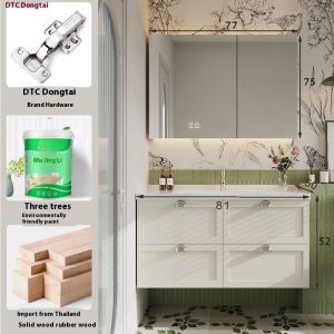 [Cozy ]Inligent Bathroom Cabinet Large Space Mirror Cabinet Combination Toilet Cabinet