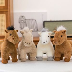 INK6755 Simulation Standing Foal Plush Doll Stuffed Tail with Mane Horse Plush Toys Simulation Doll Fluffy Tail Cartoon Horse Stuffed Toy Kids Gift