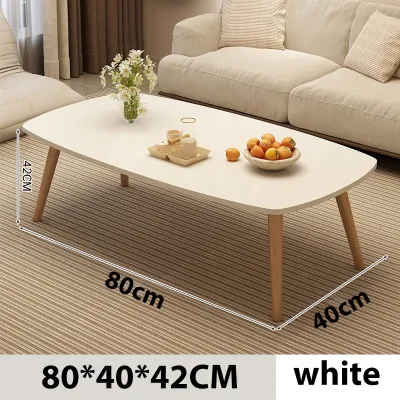 Elliptic Table Meja Shape Coffee Tea Simple Mini Living Room Small Wood Table Wood Table Corner Nordic Sofa Kopu Side Table for Bedroom Living Room