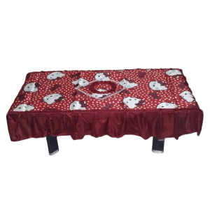 Taplak Alas Meja Tamu Motif Hellokitty Warna Marun