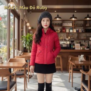 C1. Áo Phao Lông Vũ Siêu Nhẹ Dáng Lửng Nữ Có Mũ Tháo Rời Nhiều Size S-4XL Chất Mềm Mại Giữ Ấm tốt phù hợp thời tiết lạnh Mùa Đông phong cách sang trọng