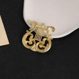 KECTTIO Music Instrument Eighth Note Pin Alloy Music Note Harp Badge Exquisite Gold Treble Clef Pins Music Lover