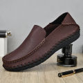 Hush Puppies Men's Shoes Leather Shoes Men Slip-Ons Loafers Plus Size 46 47. 