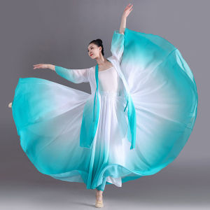 Đầm dài xòe phong cách cổ điển khiêu vũ 720 Váy nửa chiffon bay bổng cho biểu diễn và luyện tập khiêu vũ