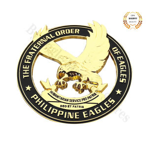 3inches AND 1.38in Cut-out 3D Black Gold The Fraternal Order of Eagles EMBLEM Car Motorcycle Badge with 3M
