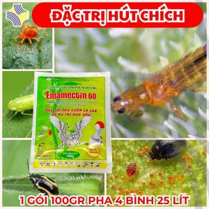 EMAMECTIN 60 (100g) | Sinh Học KAJIO 5WG Singapore | Diệt Sâu Cuốn Lá – Sâu Xanh – Bọ Trĩ Dưa Hấu – Sâu Tơ Rau Màu | Hiệu Quả Nhanh – Pha 4 Bình 25 Lít