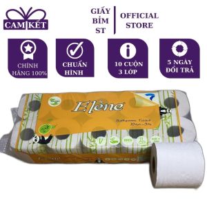 Giấy vệ sinh gấu trúc ELENE than tre tự nhiên không chất tẩy trắng 3 lớp 10 cuộn chính hãng cho quán ăn nhà hàng