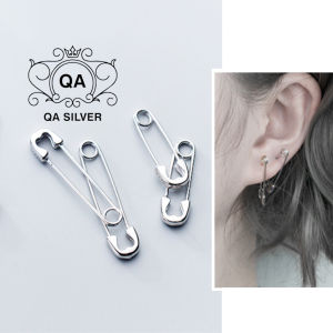 Khuyên tai bạc 925 ghim băng kim xỏ bông nam nữ kẹp vành S925 PIN QA SILVER Earrings EA190701