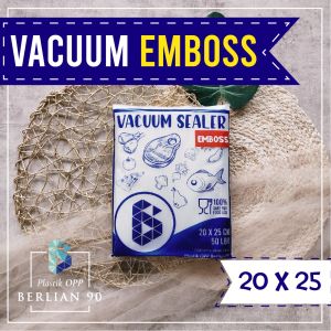 Plastik Vacuum Embossed 20 x 25 cm Isi 50 Pcs - Plastik Vakum Makanan /Vacum Bag /Plastik Pakum Embos/Emboss/Kantong Plastik Frozen Food