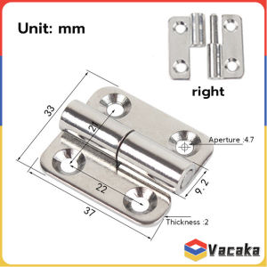 Vacaka 33*37*2mm Stainless Steel Hinge Flat Folding Door Fan-shaped Hinge Removable Industrial Hinge