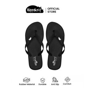 Hippokrit Sandal Jepit Pria Distro Karet Tebal - Hitam
