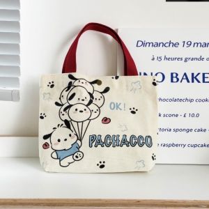 Sanrio Hello Kitty Kuromi Cinnamon Handbag Canvas Single Shoulder Bag Large Capacity Storage Bag Fashion Tote Shopping Bag