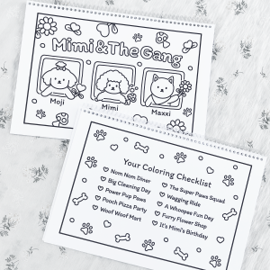 สมุดระบายสีผู้ใหญ่ ฝึกสมาธิ น้องหมา Mimi & The Gang กระดาษหนาพรีเมียมมี 10 หน้า