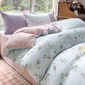 VỎ CHĂN GA GỐI HOA NHÍ VINTAGE ĐŨI COTTON MINIMIZE 40S NHẬP KHẨU LOẠI 1