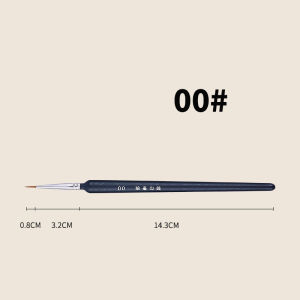 Hook Line Round Nylon Brush Painting Drawing Liner Detail Brush For Acrylic Oil And Watercolor 1Pcs