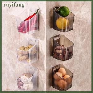 ruyifang 1pcs Kitchen Garlic Ginger And Onion Transparent Storage Basket Wall-Hanging Small Wall-Mounted Storage Box Storage Rack