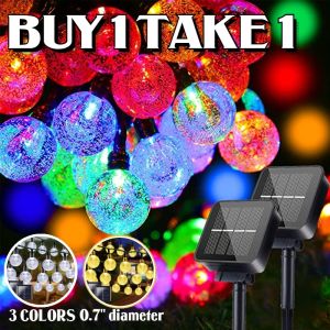 100 LED 39FT Crystal Globe Solar String Lights Outdoor Super Bright Solar Outdoor Lights with 8 Lighting Modes